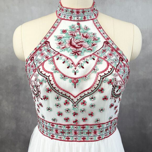 Blondie Nites Prom Dress Gown Size 11 Formal Tulle Embroidered Fairy Wedding Y2K - Picture 4 of 13